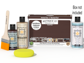 Retique It® Java Multi-purpose Smooth Finish Kit for interior wood projects, includes top coat and application tools.