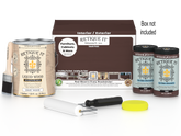Retique It® Wood'n Finish Kit in Java with four large containers, designed for a smooth, multi-purpose wood finishing project.