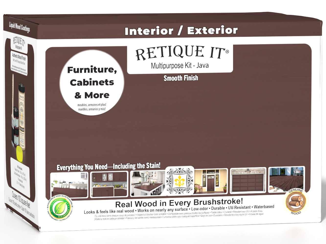 Large Java Multi-purpose Smooth Finish Kit by Retique It® for wood finishing and furniture restoration.