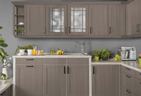Retique It Multi-purpose Smooth Finish Kit for exterior wood surfaces in Harbor Gray, featuring four large top coat containers.