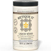 Liquid Wood 32oz bleached interior paint by Retique It® in a container, ready for interior wood finishing and decorating.