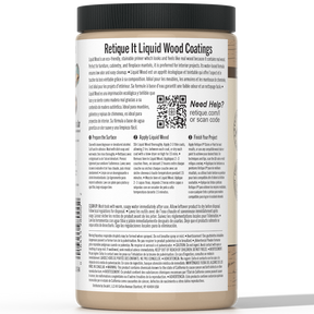 Retique It® Liquid Wood interior paint in 32oz light color, showing the can with label and product details.