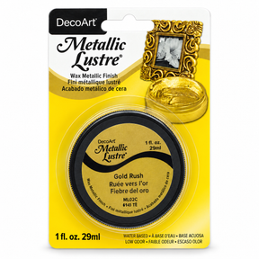 DecoArt Metallic Lustre Gold Rush metallic finish jar for decorative craft projects