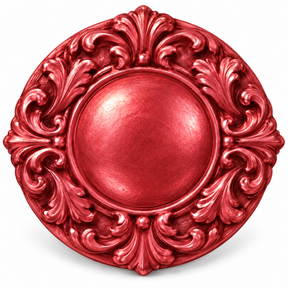 DecoArt Metallic Lustre Radiant Red metallic craft paint swatch against a white background