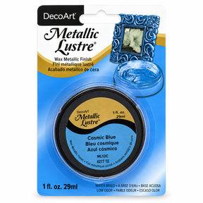 DecoArt Metallic Lustre in Cosmic Blue metallic finish jar for crafts
