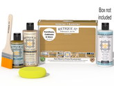 Retique It® Multi-purpose Smooth Finish Kit in Old Oak for interior wood projects, includes top coat and application tools.
