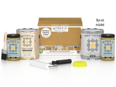 Retique It Multi-purpose Smooth Finish Kit in Old Oak for exterior wood surfaces, includes four large top coat containers.