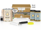 Retique It® Wood'n Cabinet Kit with 48 Old Oak stained doors and smooth finish, ideal for kitchen or bathroom cabinetry.