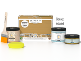 Retique It Multi-purpose Smooth Finish Kit in Old Oak for interior wood projects, includes gloss top coat and application tools.