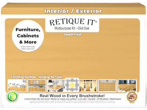 Retique It® Multi-purpose Smooth Finish Kit (Large) in Old Oak wood finish, showing the box front with product details.