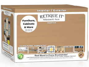 Retique It® Multi-purpose Smooth Finish Kit (4x Large Pecan) interior top coat wood finishing kit with matte finish.