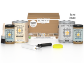Retique It® wood finish kit with four large bottles of Pecan exterior matte top coat for smooth, durable wood finishing.
