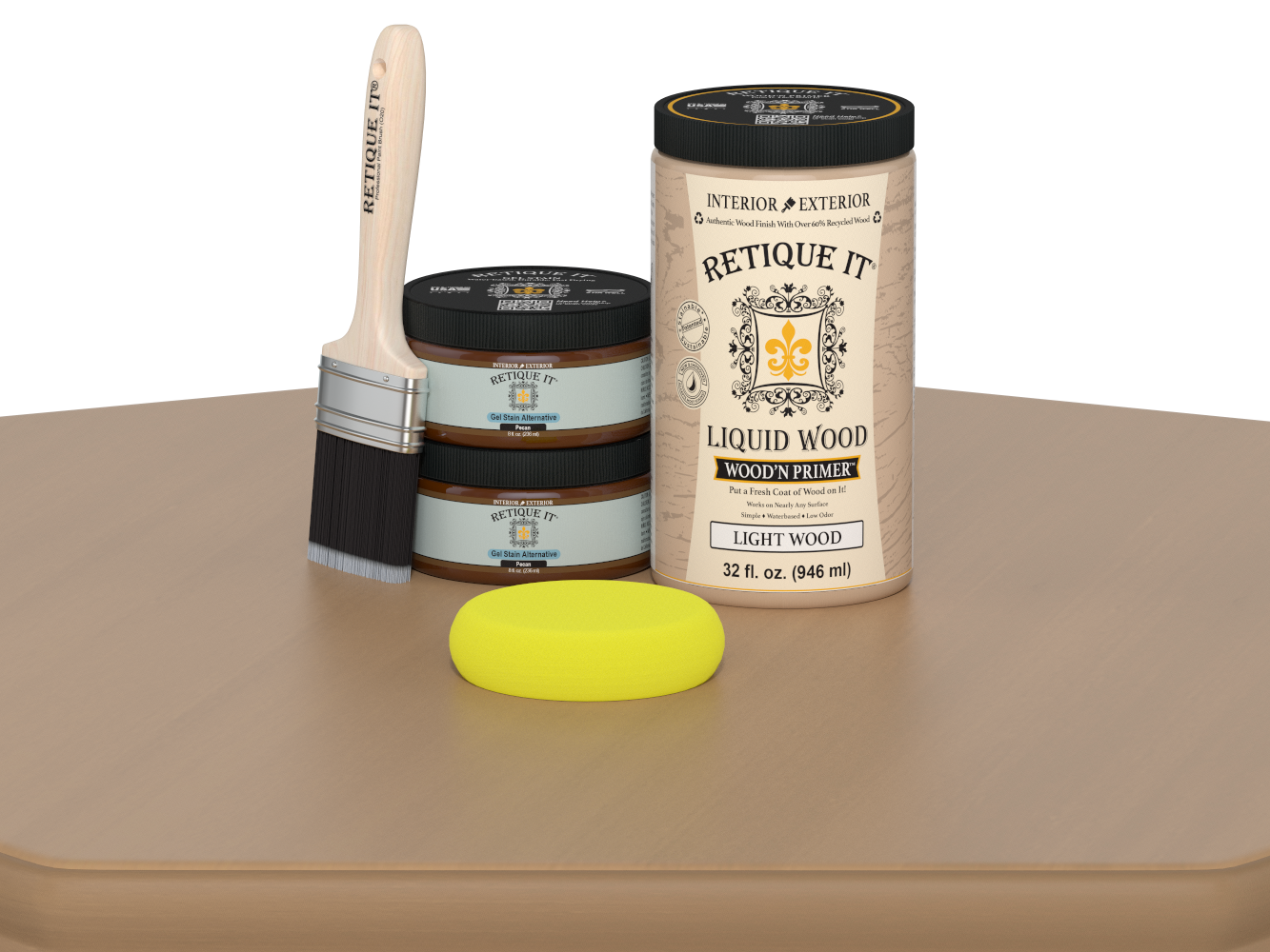 Large Pecan Wood'n Finish Kit by Retique It® for smooth wood finishing and multi-purpose woodworking projects.