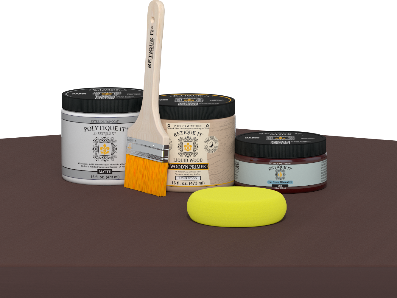 Retique It Wood'n Door Java stain kit with smooth finish, featuring a matte wood stain for doors and furniture.