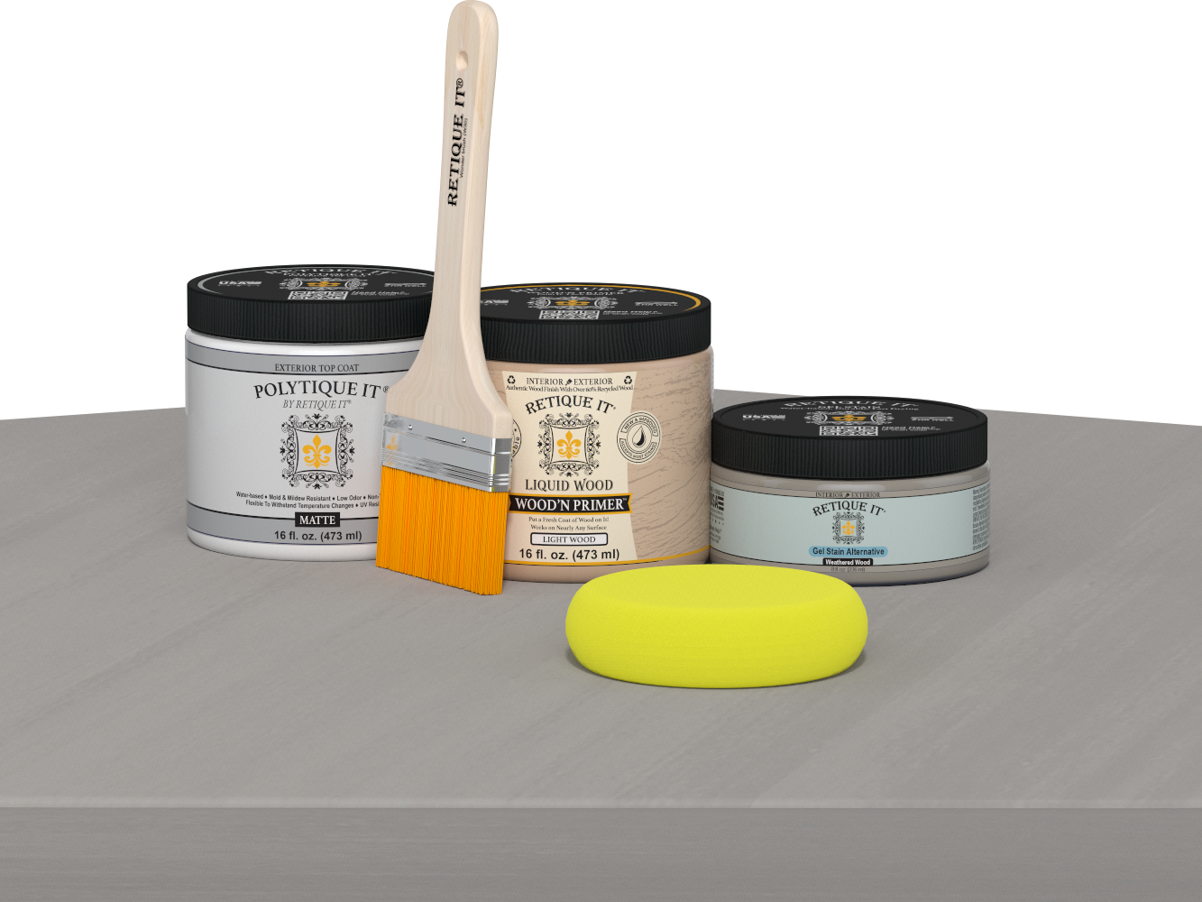 Retique It Wood'n Door Smooth Finish Kit in Weathered Wood stain, featuring a sleek matte finish for wooden doors.