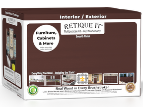 Retique It® Multi-purpose Smooth Finish Kit in Red Mahogany with four large wood finishing tools and accessories.