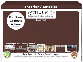 Retique It® Multi-purpose Smooth Finish Kit in Red Mahogany with interior top coat, large size, matte wood finish kit.