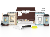 Retique It® Multi-purpose Smooth Finish Kit with four red mahogany interior top coat bottles, matte wood finish, and applicator tools.