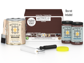 Retique It® wood finish kit with four large red mahogany smooth finish products for wood refinishing and furniture restoration.