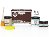 Retique It® Wood'n Finish Kit in Red Mahogany for interior top coat, includes smooth finish tools for multi-purpose wood projects.