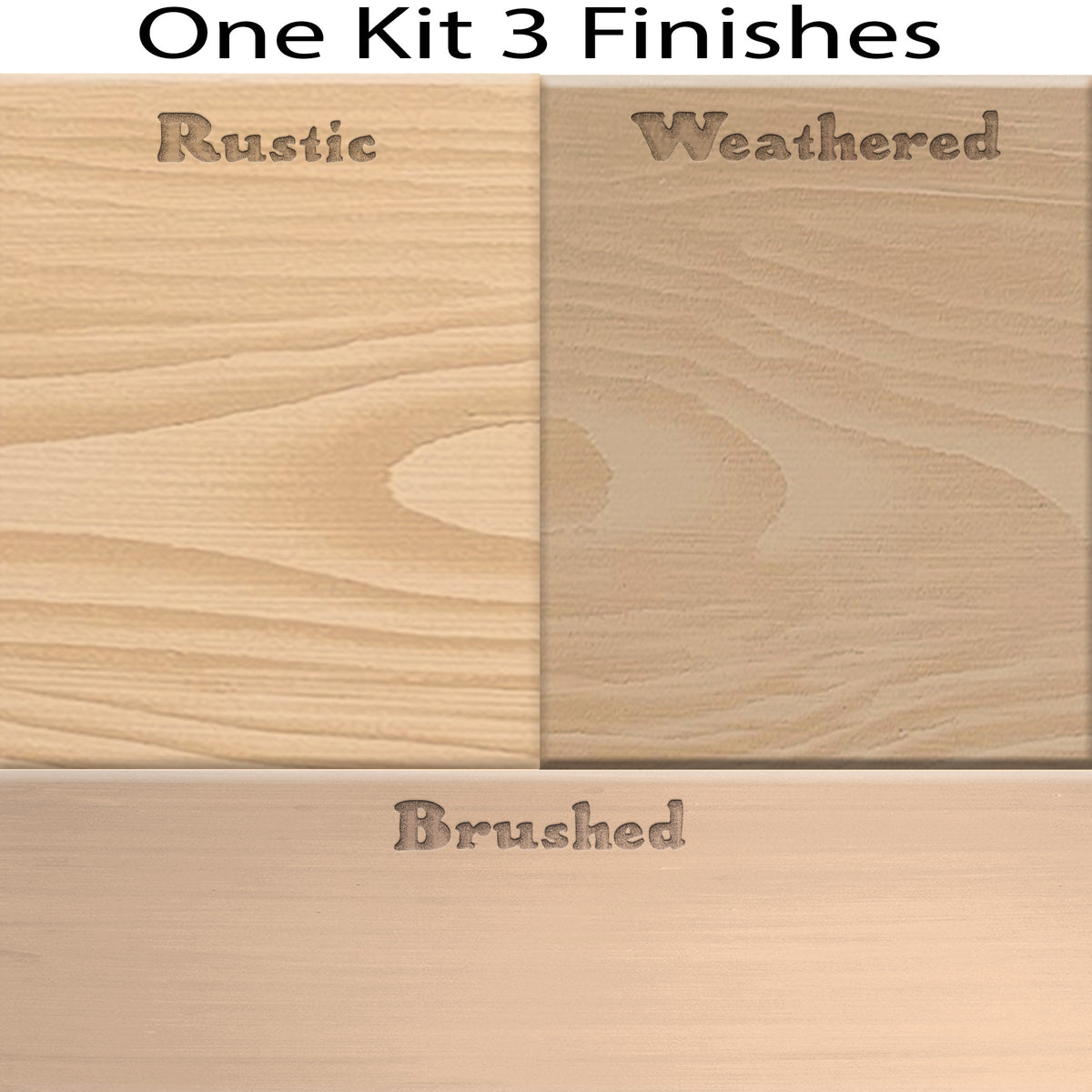 Swatch of Retique It Fireplace Wood'n Finish Kit in White Oak stain showing natural wood grain and color options for full fireplace projects.