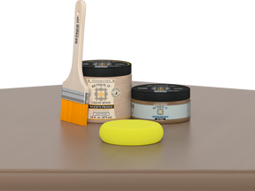Retique It® Wood'n Finish Kits Multi-purpose Smooth Finish Kit in Barn Wood on a table surface, for furniture refinishing and woodworking projects.