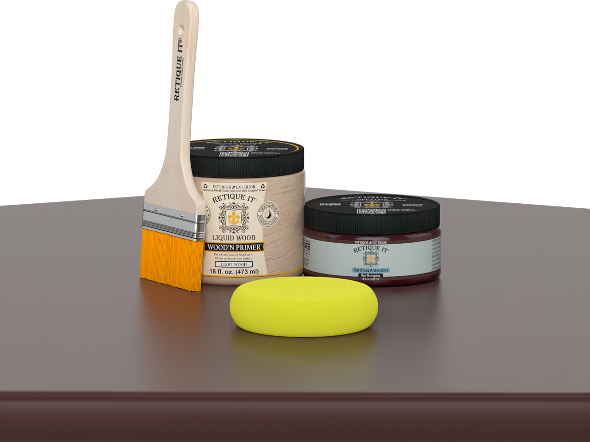 Retique It® multi-purpose Smooth Finish Kit in Red Mahogany for wood finishing and furniture restoration.