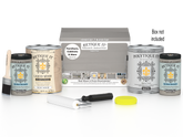 Retique It® Weathered Wood multi-purpose exterior top coat kit with four large smooth finish containers in a box.