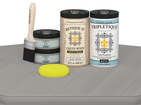 Large Weathered Wood Multi-purpose Smooth Finish Kit by Retique It® with satin interior top coat, featuring a weathered wood appearance.