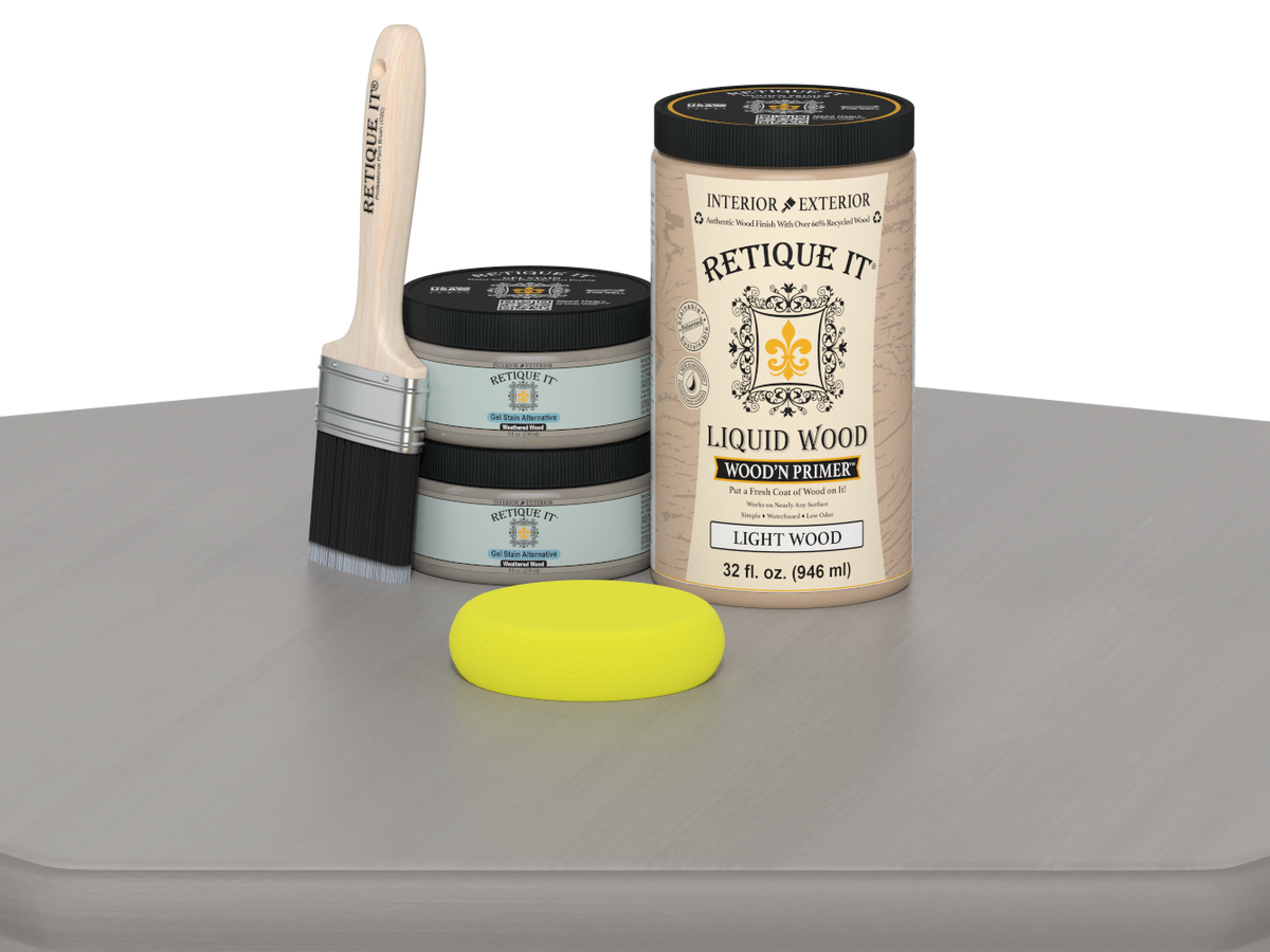 Large Weathered Wood Multi-purpose Smooth Finish Kit by Retique It® for wood furniture and decor projects.
