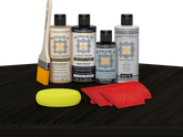 Retique It® Wood'n Finish Kit in Classic Black with exterior top coat, shown on table for multi-purpose wood finishing.