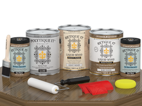 Retique It Wood'n Finish Kit in Barn Wood, large size, exterior topcoat with a glossy finish for wood surfaces.