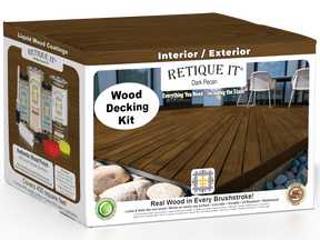 Dark Pecan Decking Wood'n Kit stain by Retique It showing a close-up of the wood with rich, dark pecan color and smooth finish.