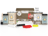 Retique It® Wood'n Finish Kit with four weathered wood color samples for multi-purpose wood finishing projects.