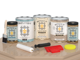 Retique It Wood'n Finish Kit in XL WNK128 WOAK TPLQ with glossy wood finish, displayed on a table surface.