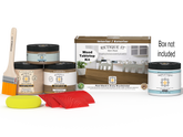 Retique It® Wood'n Finish Kit in Modern Walnut for tabletops, includes stain and finishing supplies for wood furniture.