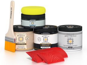 Retique It® Multi-purpose Smooth Finish Kit in classic black for wood exterior top coat, includes satin finish wood and finish kit.