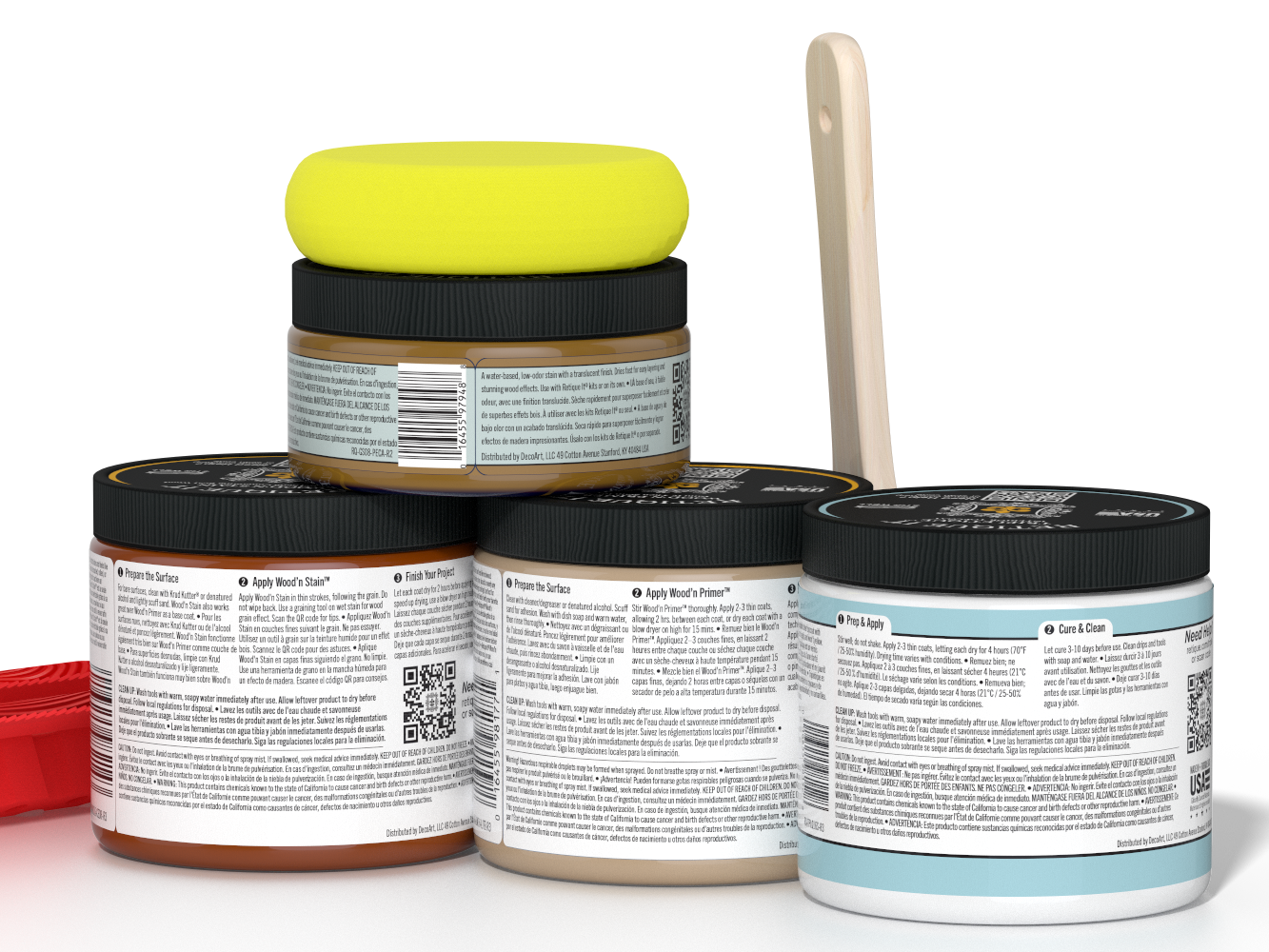 Back view of Retique It Multi-purpose Wood'n Kit Cedar interior top coat showing the kit components and packaging.