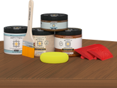 Retique It® Wood'n Finish Kit in Cedar for tabletops, includes stain and finish for a double-sized project.