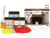 Retique It® Fireplace Wood'n Finish Kit in Cedar, full fireplace stain set with wood finish and application tools.