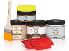 Retique It Multi-purpose Wood'n Kit in Vintage Cherry with satin finish, featuring exterior top coat for wood surface protection.