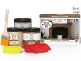 Retique It® Fireplace Wood'n Finish Kit in Dark Oak stain, showing a full fireplace with wood finish and stain application.