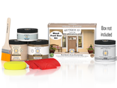 Retique It Wood'n Finish Front Door Kit in French Oak stain showing a ready-to-apply wood stain for front doors.