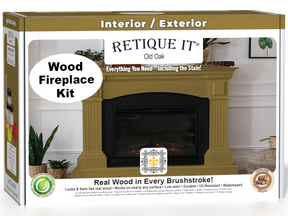 Retique It® Fireplace Wood'n Finish Kit in Old Oak stain, includes stain and finish for a full fireplace makeover