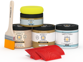 Double size Old Oak wood stain kit by Retique It® for tabletops, featuring natural wood finish and easy application.