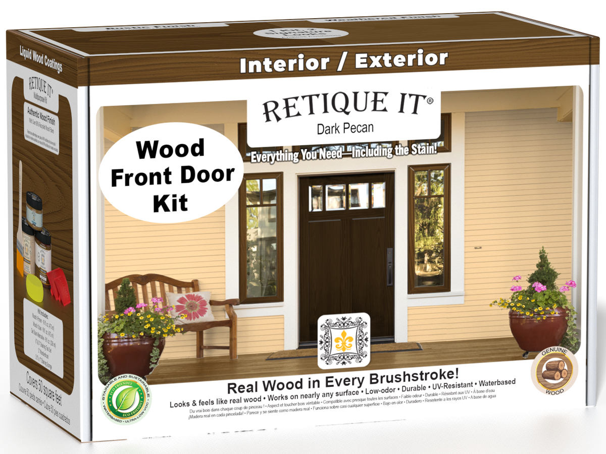 Wood'n Finish Front Door Kit - Dark Pecan — box hero