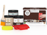 Multi-purpose Wood'n Kit in Red Mahogany by Retique It® for wood finishing, includes brushes and applicators in a compact kit.