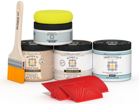 Retique It® Wood'n Kit in White Wash, interior top coat for multi-purpose wood finishing, shown in a close-up image.