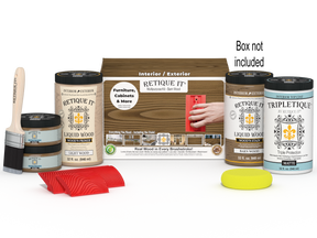 Large Barn Wood'n Kit by Retique It with interior topcoat and finishing supplies in a box for multi-purpose wood finishing projects.