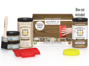 Large Barn Wood Wood'n Finish Kit by Retique It with tools and supplies for wood finishing projects